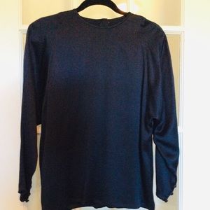 Women’s blouse, navy, silk. Ellen Tracy